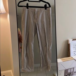 Seersucker ankle crop dress pants